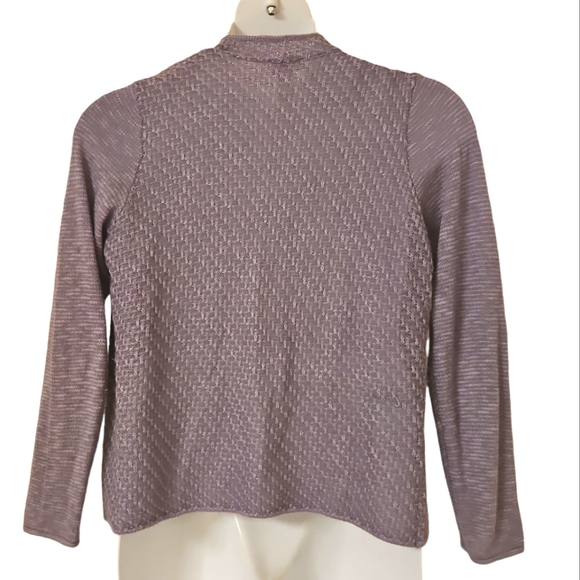 Chico's Open Front Knit Cardigan Sweater Size 1 Lilac - Picture 2 of 4
